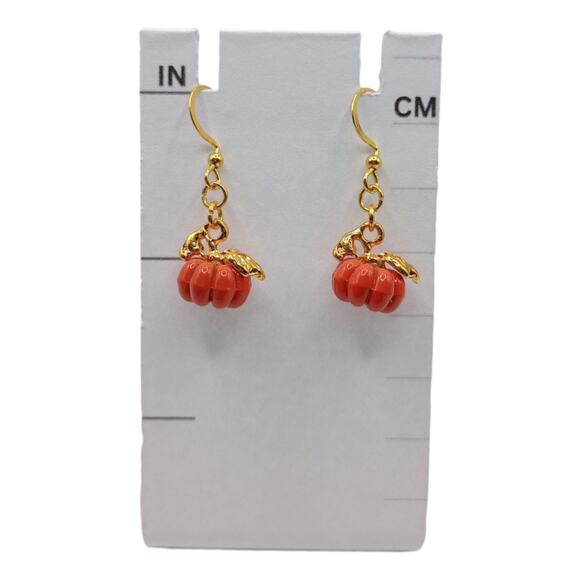 Pumpkin Dangle Earrings – Cute Fall Accessory - Picture 3 of 5